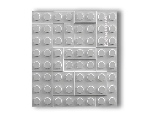 Форма 3D панелей Lego 500х500х18-25мм.